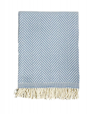 Mėlynas Merino vilnos pledas Sky Blue