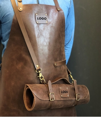 Personalizuota prijuostė odinė su logo Brown