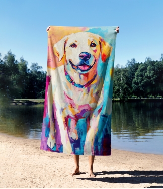 Spalvingas rankšluostis Labradoro retriveris