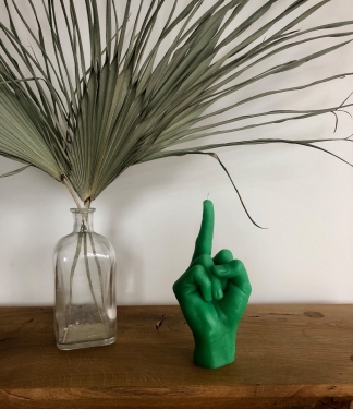 Rankų darbo žvakė F*ck You Green