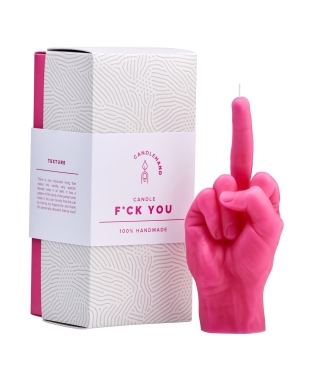 Rankų darbo žvakė F*ck You Pink
