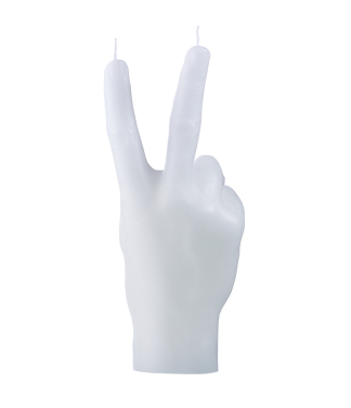 Rankų darbo žvakė Peace White