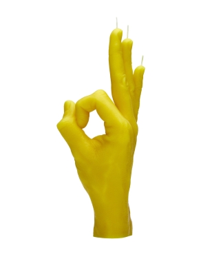 Rankų darbo žvakė OK Yellow
