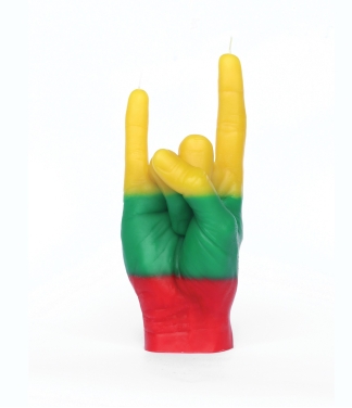 Rankų darbo žvakė You Rock Lietuvos vėliava