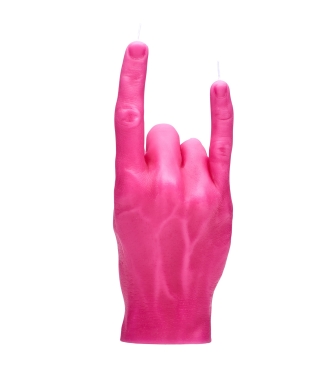 Rankų darbo žvakė You Rock Pink