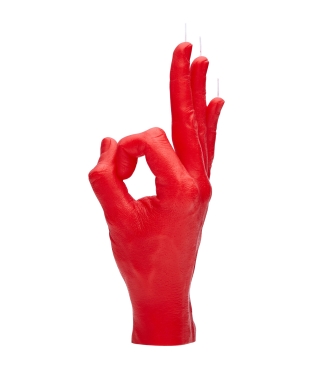 Rankų darbo žvakė OK Red