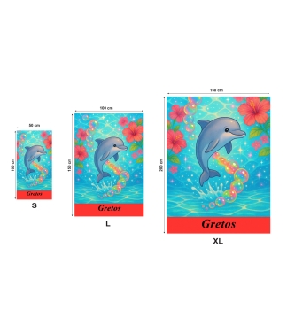 personalizuotas rankšluostis vaikams su delfinu