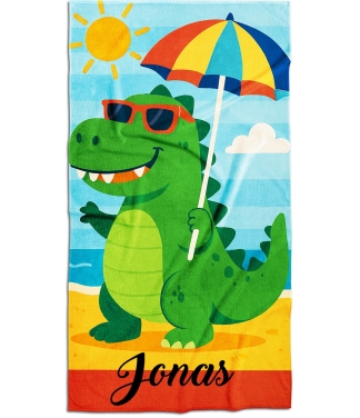vaikiškas rankšluostis dinozauras vardinis