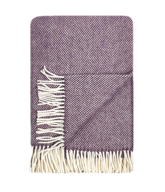 Vilnonis pledas violetinė spalva eglutės raštas