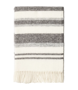 Nedažytos vilnos pledas dryžuotas