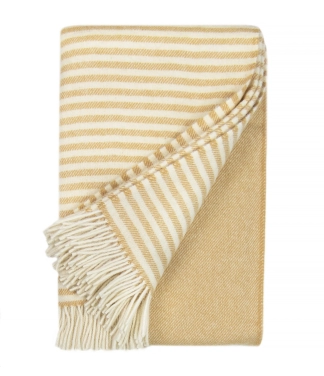 Dryžuotas pledas geltonas/baltas