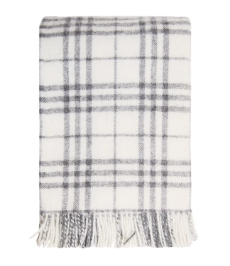 Klasikinis languotas pledas balta pilka