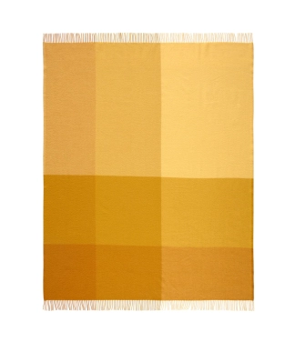 Ryškiai geltonas pledas languotas