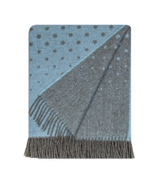 Alpaka vilnos pledas pilka mėlyna