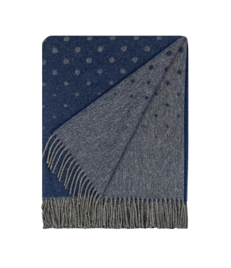 Alpaka vilnos pledas tamsiai mėlyna - pilka