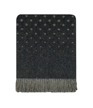 Alpakos vilnos pledas juoda pilka spalva