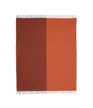 Kokybiškas merino vilnos pledas oranžinė spalva