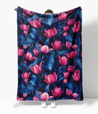 Dovanos moterims flisinis pledas Tulpės