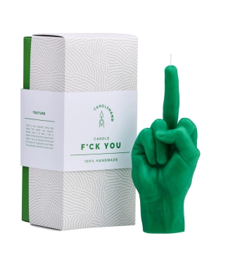 Rankų darbo žvakė F*ck You Green