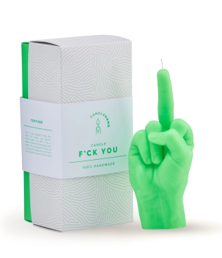 Rankų darbo žvakė F*ck You Neon Green