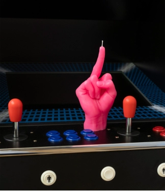 Rankų darbo žvakė F*ck You Pink