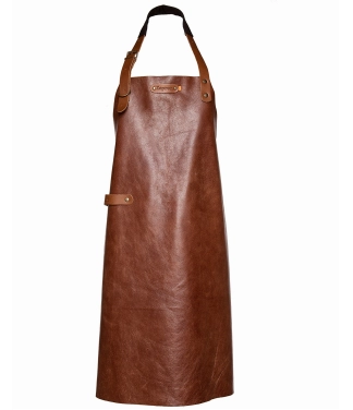 Odinė prijuostė BBQ su kaklo diržu New York Cognac