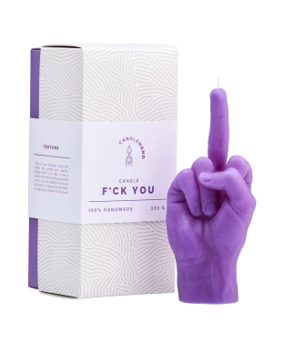 Rankų darbo žvakė F*ck You Purple