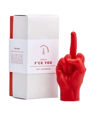 Rankų darbo žvakė F*ck You Red