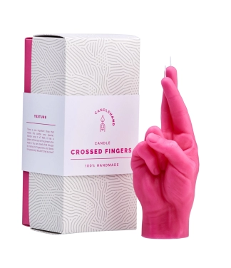 Rankų darbo žvakė Crossed Fingers Pink