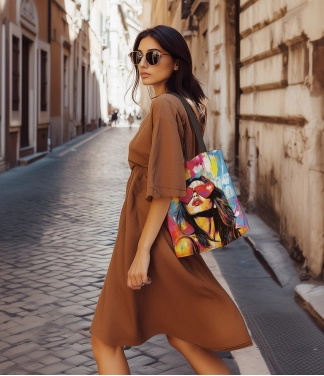 Margas krepšys su raštu