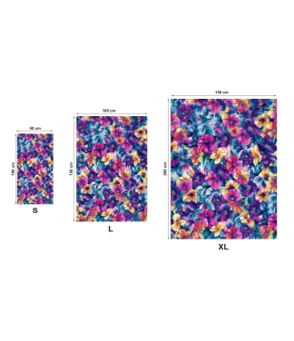 stilingas mėlynas paplūdimio rankšluostis gėlės