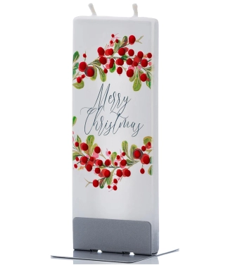 balta dekoruota kalėdinė žvakė