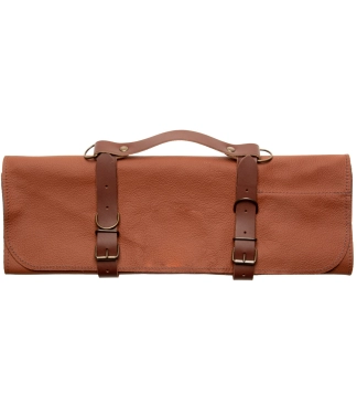 šviesiai rudas odinis peilių dėklas