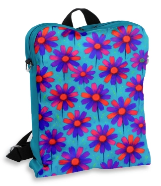 gėlėta moteriška talpi kuprinė