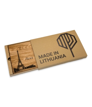 Dovanų idėjos verslui pjaustymo lentelės su dėžute Paris