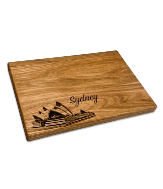 Personalizuota medinė pjaustymo lentelė Sydney su užrašu