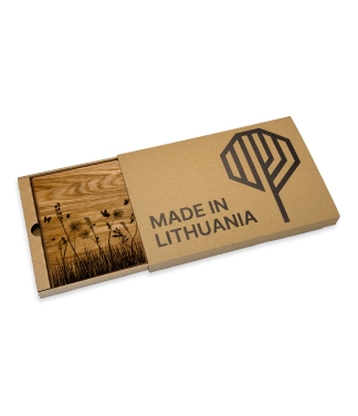 Dovanos moterims medinė pjaustymo lentelė su dėžute