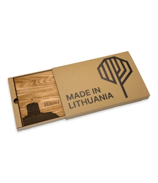 Ąžuolinė pjaustymo lentelė dovanų dėžutėje