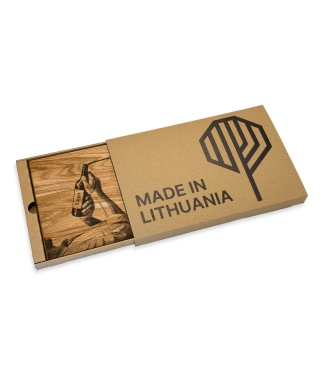 Ąžuolinė pjaustymo lentelė su dovanų dėžute