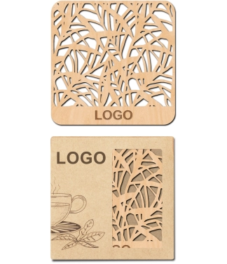 Verslo dovana medinis padėkliukas H8 ir dėžutė su logo