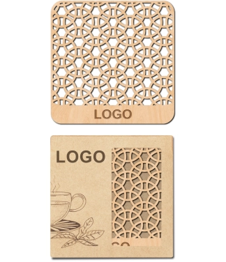 Personalizuotas verslo dovanų rinkinys padekliukai H1 ir dėžutė su logo