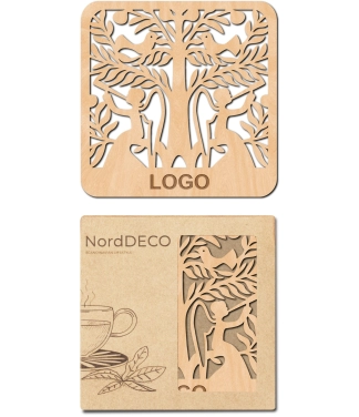 Stalo padėkliukai H222 su logo ir dėžutė