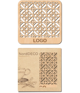 Mediniai padėkliukai Klaipėdos kraštas su logo ir dėžutė