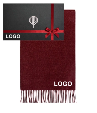 Vilnonis šalikas su logotipu ir personalizuota dėžutė