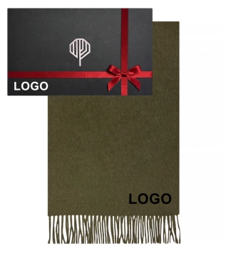 Verslo dovana vilnonis šalikas ir dėžutė su logo