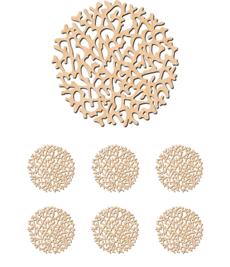Mediniai padėkliukai rinkinys Sea Coral