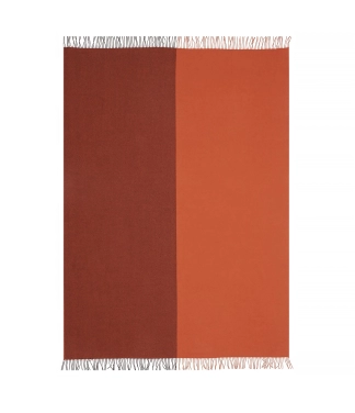 Oranžinės ir rudos spalvos merino vilnos pledas Scandimama Blackberry Rust 2203