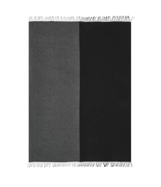 Tamsių spalvų merino vilnos pledas Scandimama Granit Black 2201