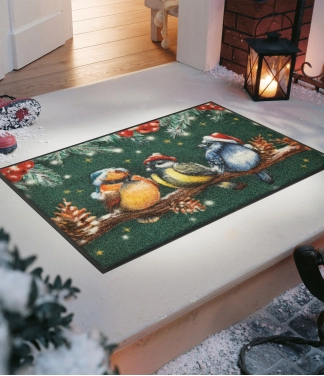 Kalėdinis durų kilimėlis su paukščiais Magic birds