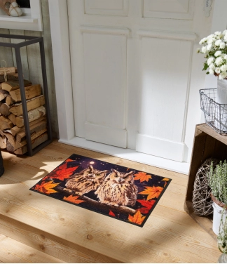 Plaunamas raudonas durų kilimėlis Night Owls